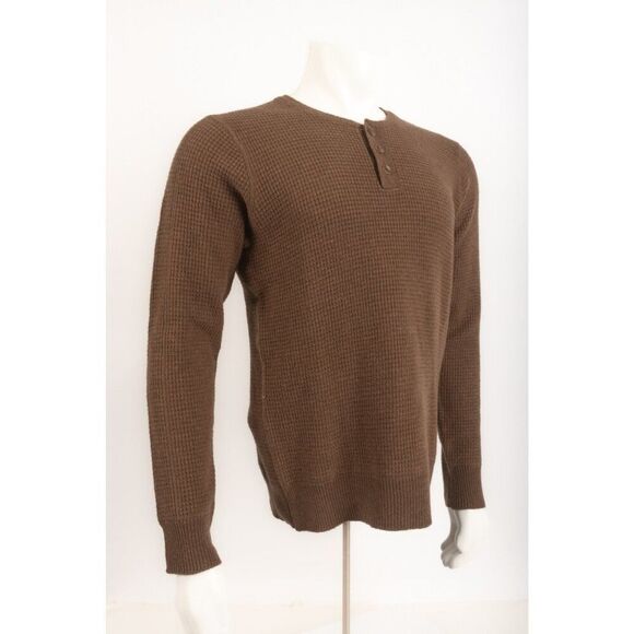 Schott NYC Mens Sweater Size 2XL Light Brown Wool Blend Waffle knit NWT - Picture 2 of 6